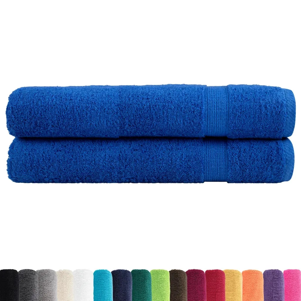 Asciugamani Premium SOLUND 2 pz Blu 100x200 cm 600 g/m² 137197