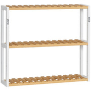 Scaffale a Muro in Bamb¨´ ¨C Xylo ¨C 3 Ripiani Naturale e Bianco 60x15x54 cm