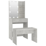 Tavolo da toeletta tavolo da trucco sgabello mobili di design mobili per camera da letto con illuminazione a LED 60 x 40 x 140 cm legno ingegnerizzato grigio 02_0006407