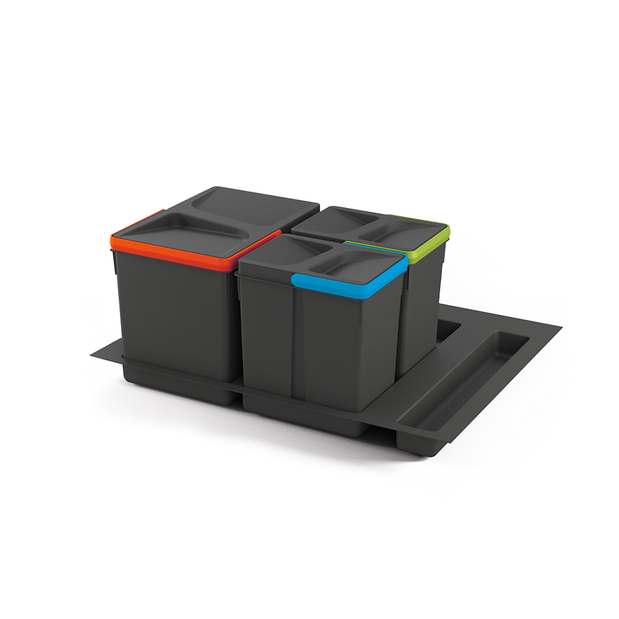 Pattumiera Differenziata Contenitore per Cassettone 31,2x21,6 cm H26,6 cm Emuca Grigio antracite