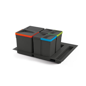 Pattumiera Differenziata Contenitore per Cassettone 31,2x21,6 cm H21,6 cm Emuca Grigio antracite