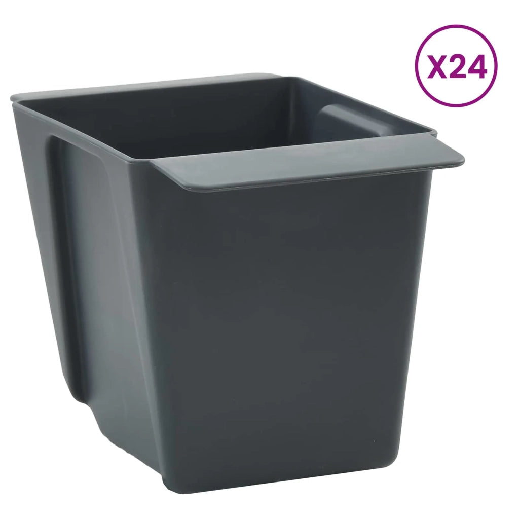 Fioriere per Euro pallet 12 pcs Grigio 13,5 x 9 x 9,5 cm
