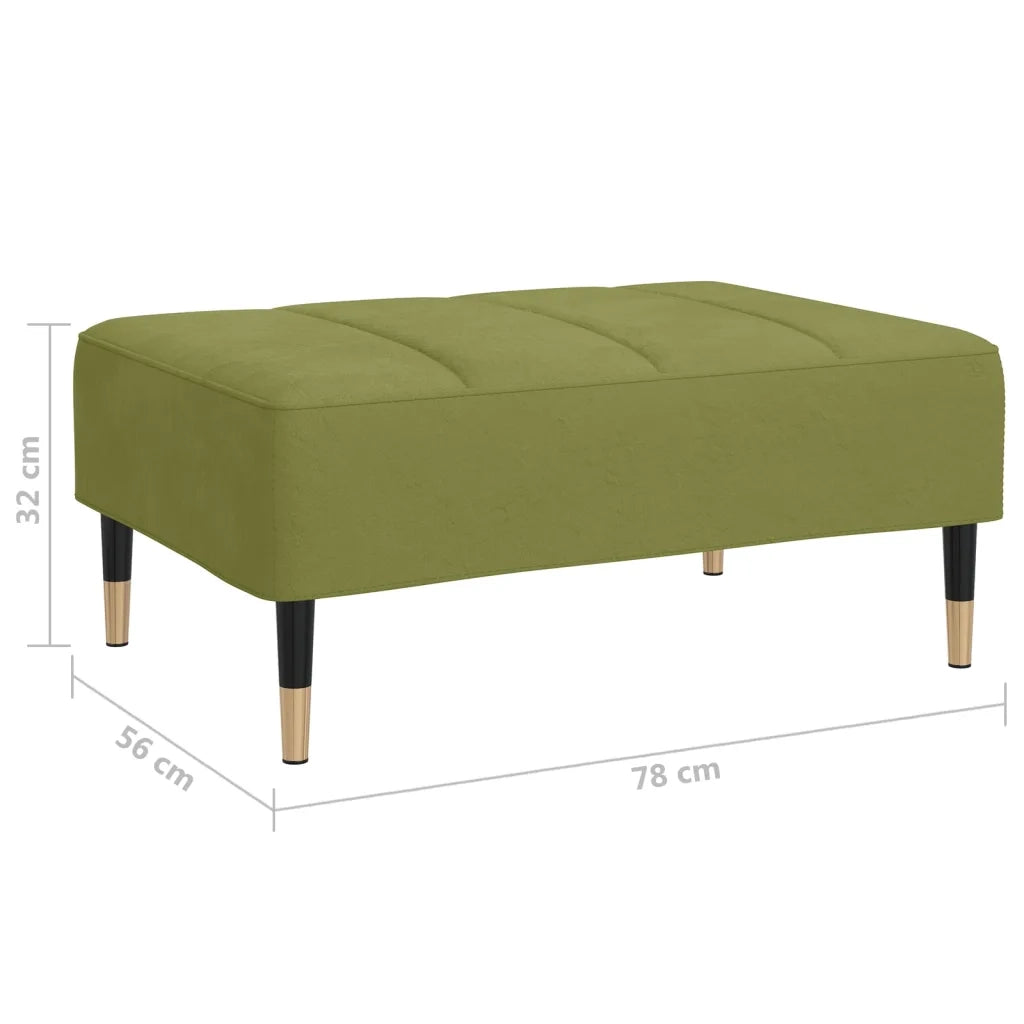 Poggiapiedi Verde Chiaro 78x56x32 cm in Velluto 337815