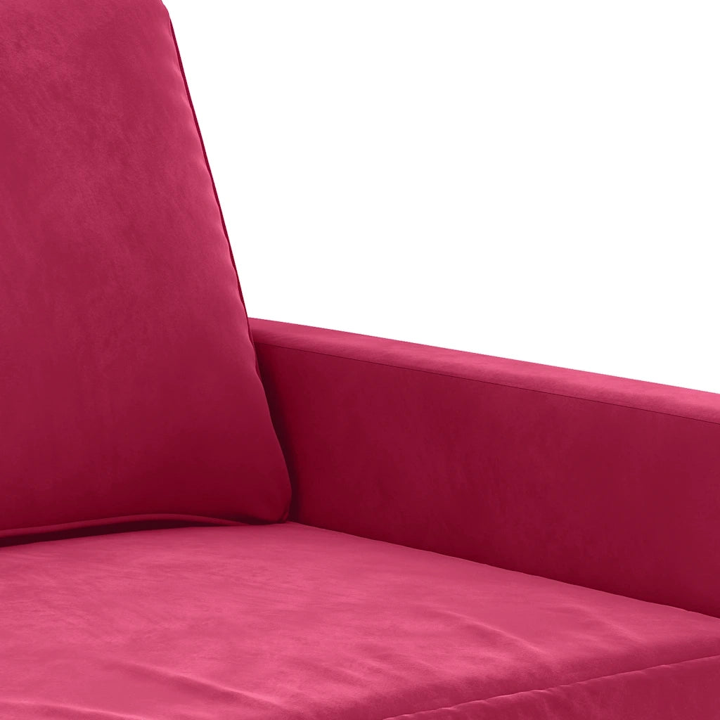 Divano a 3 Posti Rosso Vino 180 cm in Velluto 359213