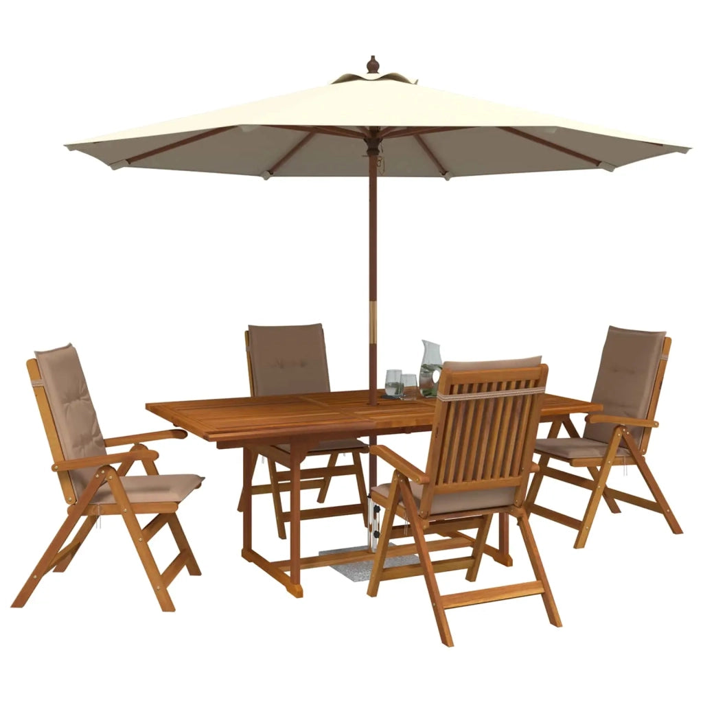 Set da pranzo da giardino 5 pezzi Naturale 3434520