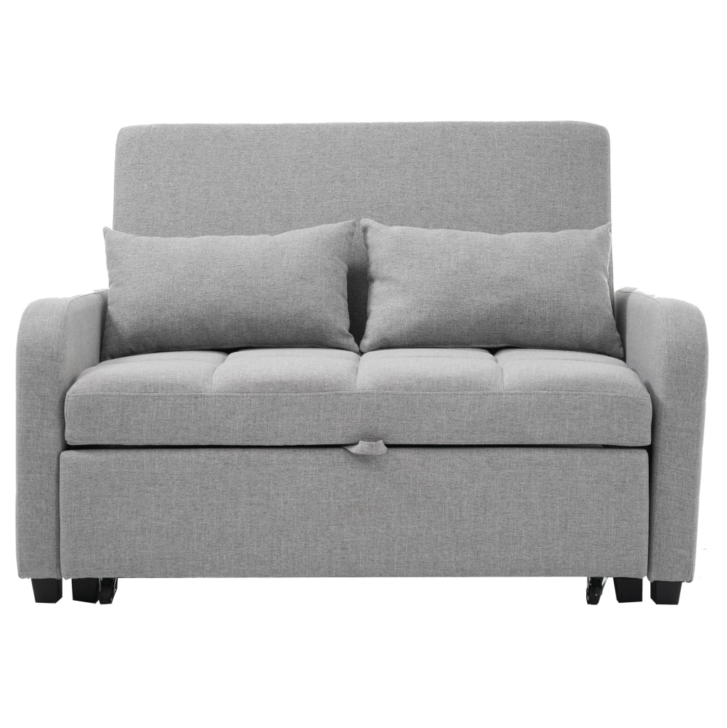 Divano letto pieghevole con schienale reclinabile a 3 posizioni; 127 cm; grigio antico