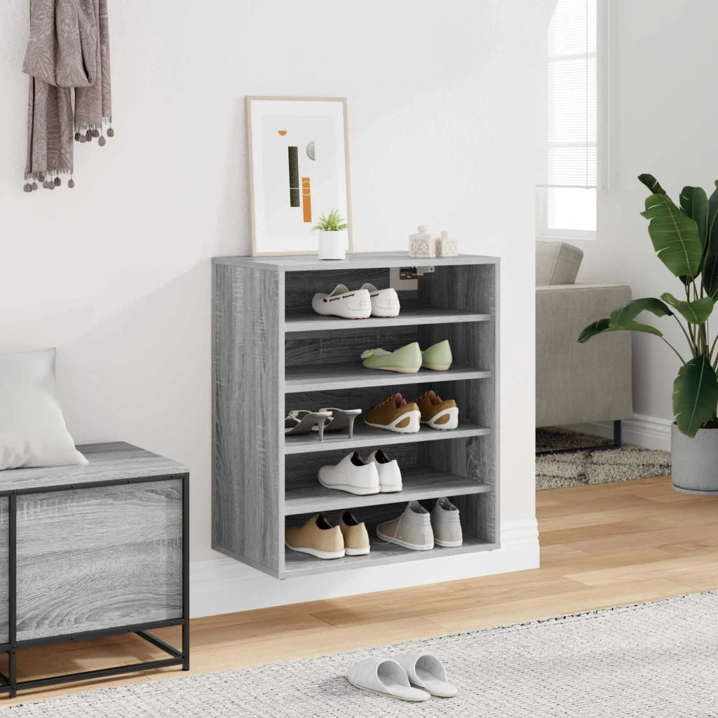 Scarpiera Grigio Sonoma 60x35x70 cm in Legno Multistrato 816015