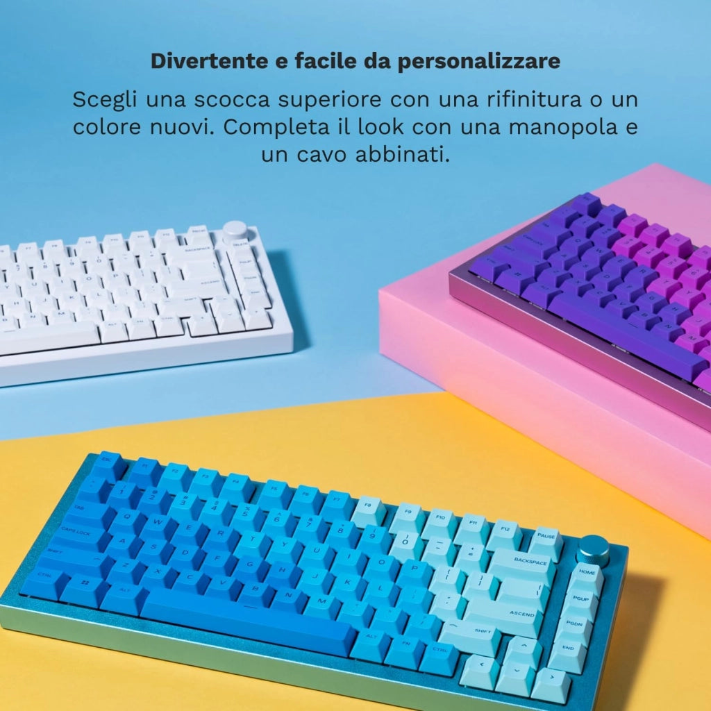 Gaming GMMK PRO 75% - Tastiera da gaming mecc.a modulare, TKL, struttura da 1,5 kg, personalizzabile, cavo a spirale, poggiapolsi, tasti in PBT bianchi, RGB - Layout QWERTZ tedesco - Nero