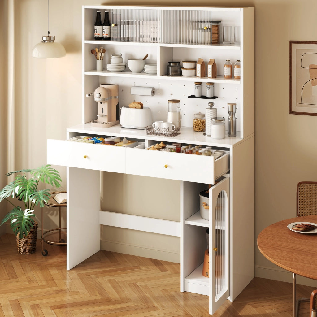 ARMADIO CUCINA 120x45x180 cm Bianco in MDF con piano di lavoro