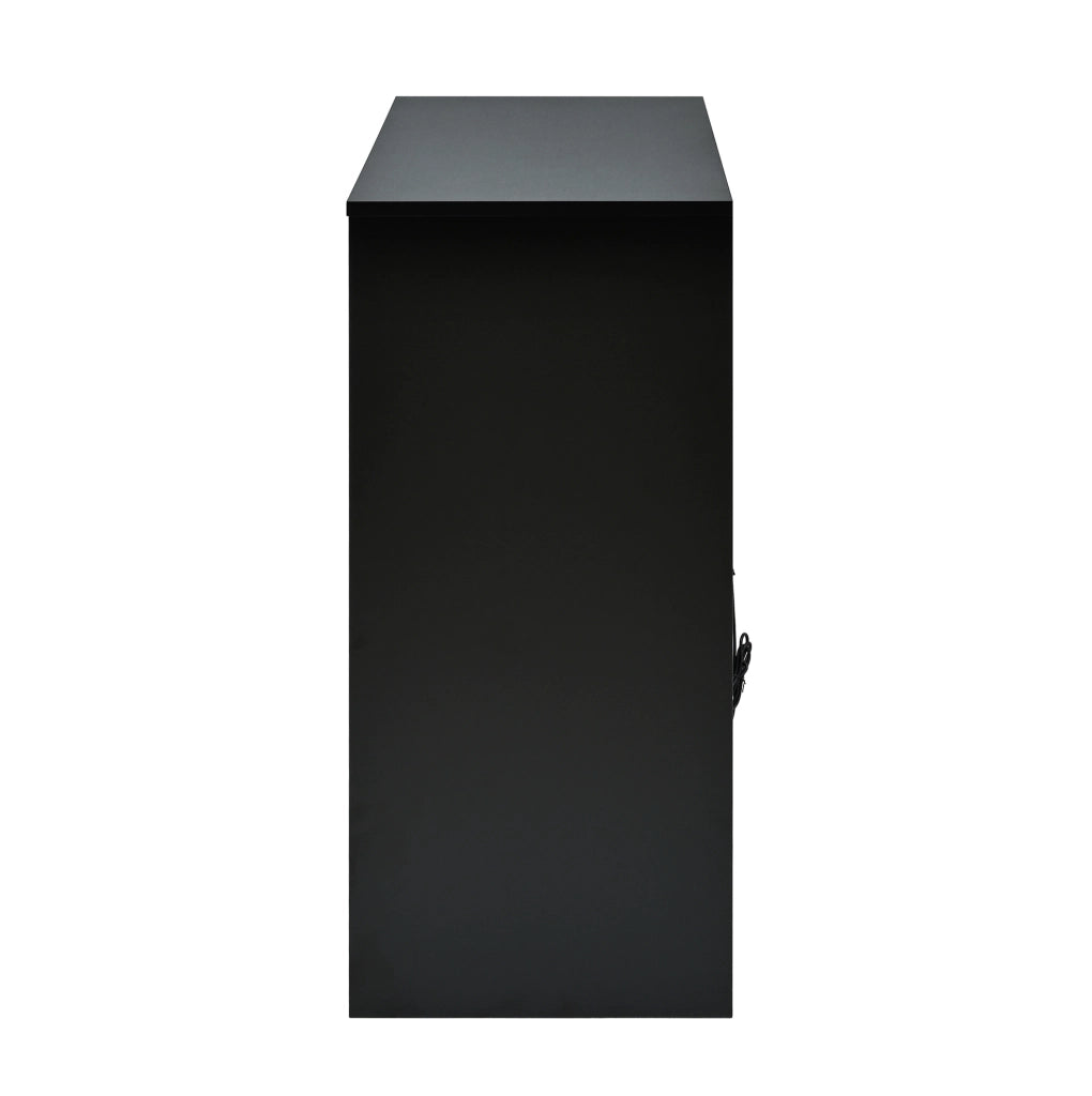 Scarpiera a 2 ante con cassetto e LED; bianco e nero; 105x39;5x86 cm