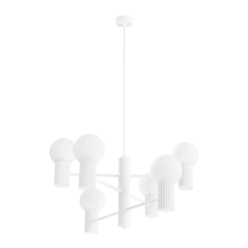 Lampadario moderno bianco sfere vetro 6xG9 SFERA Pure Lume