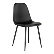 Set di 2 Sedie Stockholm, Nero, Similpelle, 54x44x88 cm