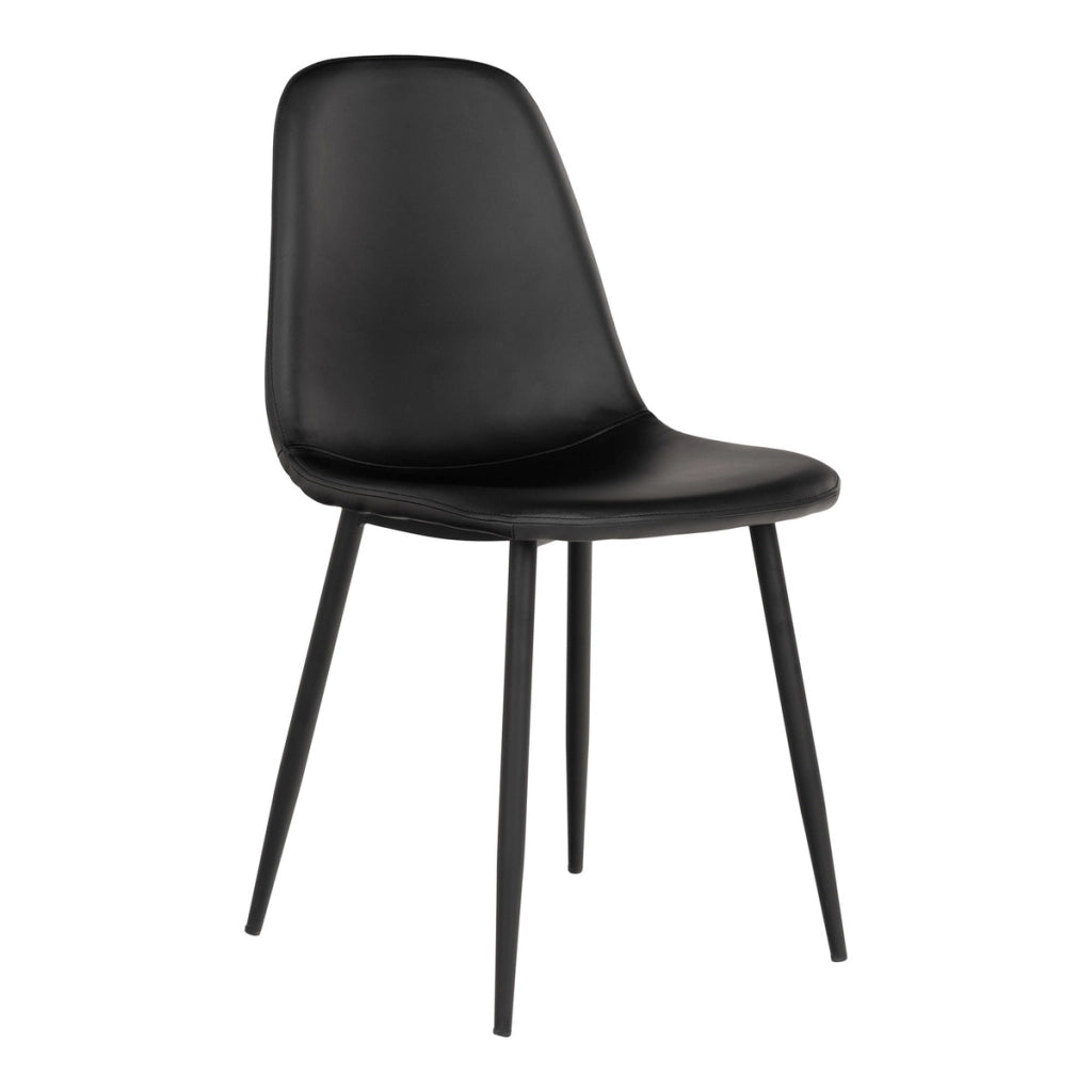 Set di 2 Sedie Stockholm, Nero, Similpelle, 54x44x88 cm
