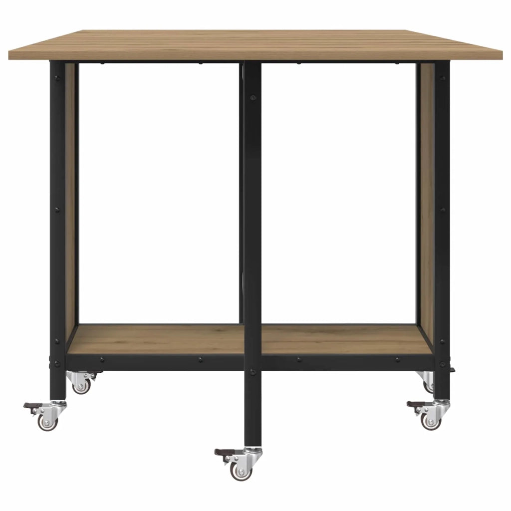 Tavolo da pranzo pieghevole con ruote 130 x 80 x 76,5 cm