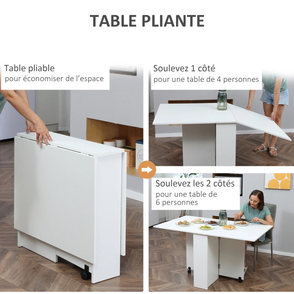 Tavolo pieghevole da pranzo ¨C zephmum ¨C bianco 75x140x74 cm
