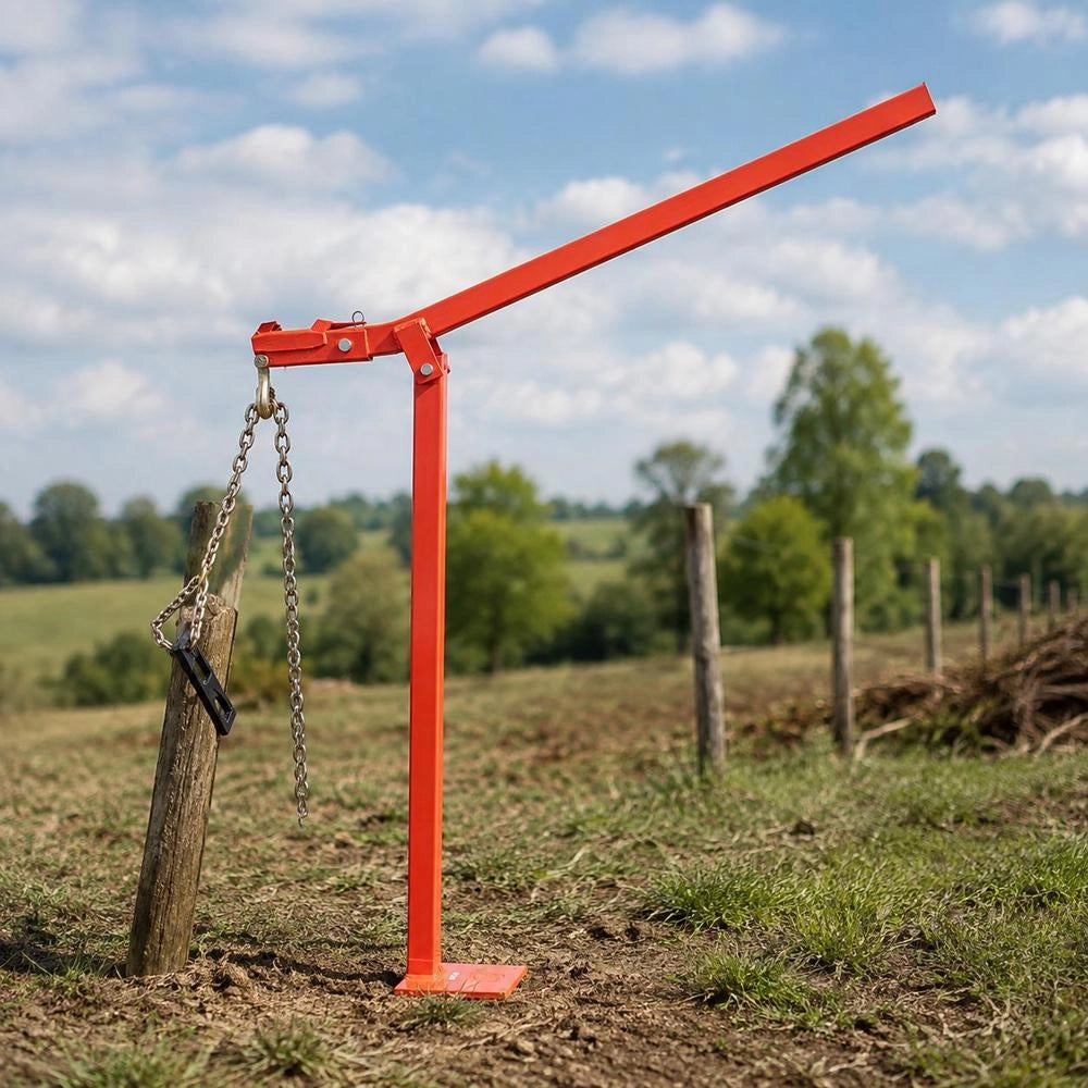 36 In T Post Puller, Heavy Duty Fence Post Pullers With Puller Plate & 47 In Lifting Chain, Labor-Saving T-Post Remover Tool For Round Fence Posts, Sign Posts & Tree Stumps