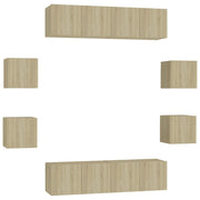 Set di Mobili Porta TV 8 pz | Armadietto TV | Mobile Porta TV Rovere Sonoma in Legno Multistrato