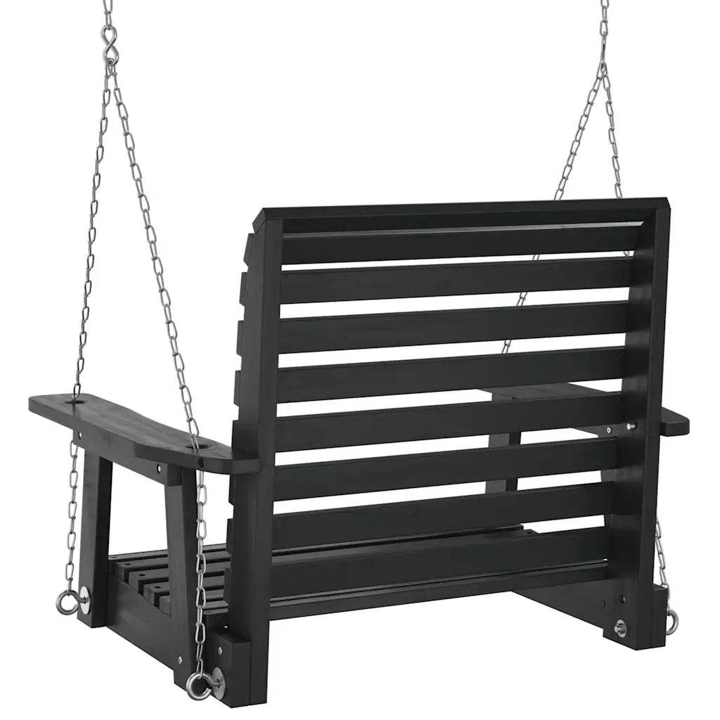 Dondolo da Giardino Catene in Metallo Nero in Legno di Abete CFW7078839