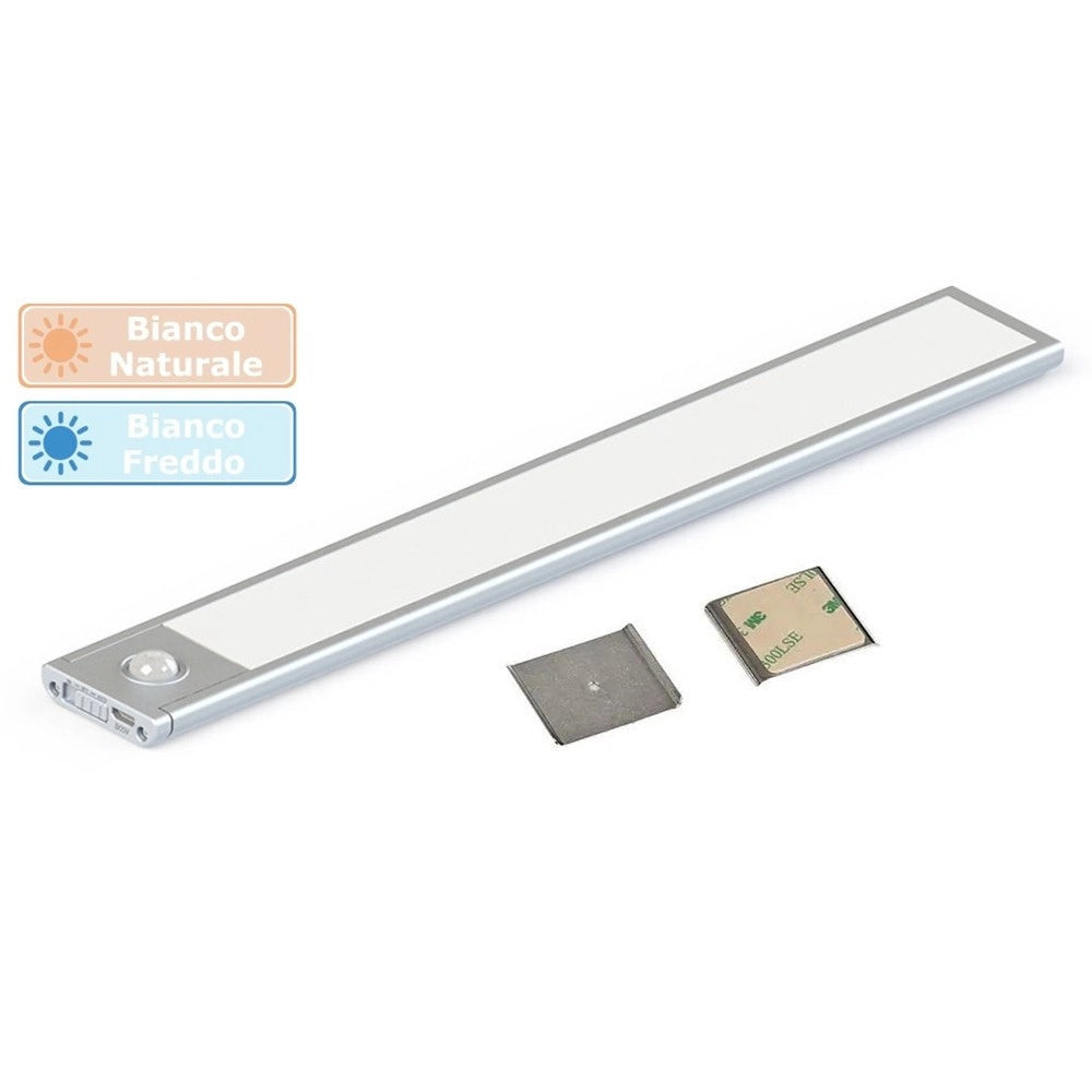 Trade Shop - Lampada Led Calamitata Parete Armadio Ricaricabile Sensore Movimento 3 W Sen-600 -
