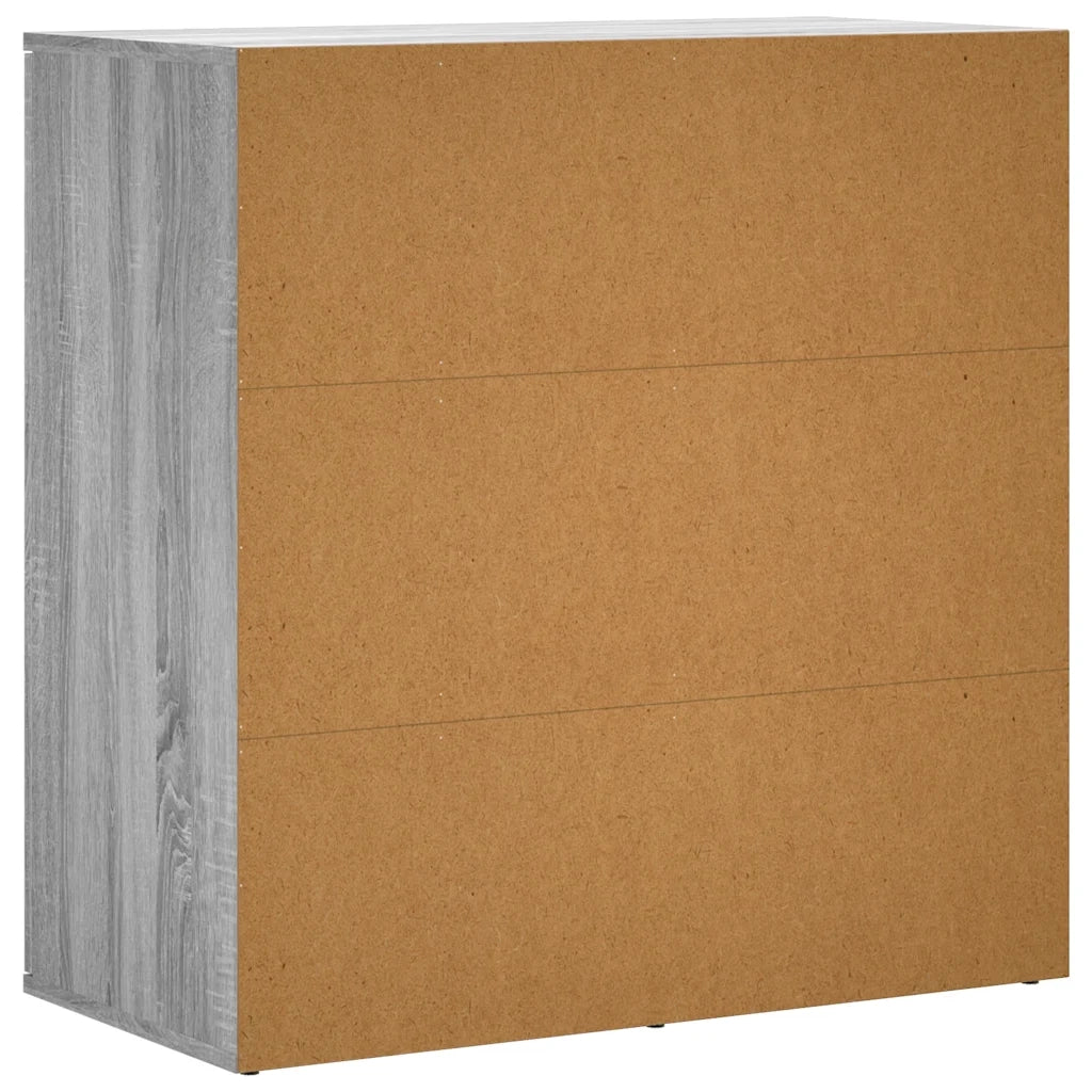 Credenze 2 pz Grigio Sonoma 79x38x80 cm in Legno Multistrato