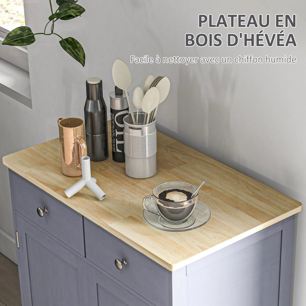 Credenza con ante, cassetti e ripiani ¨C zephmum ¨C 68x40x85 cm grigio legno naturale