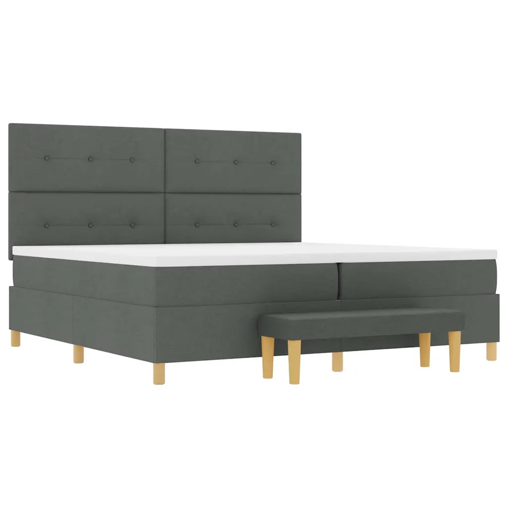 Letto a molle con materasso Grigio scuro 200 x 200 cm Tessuto 3344325