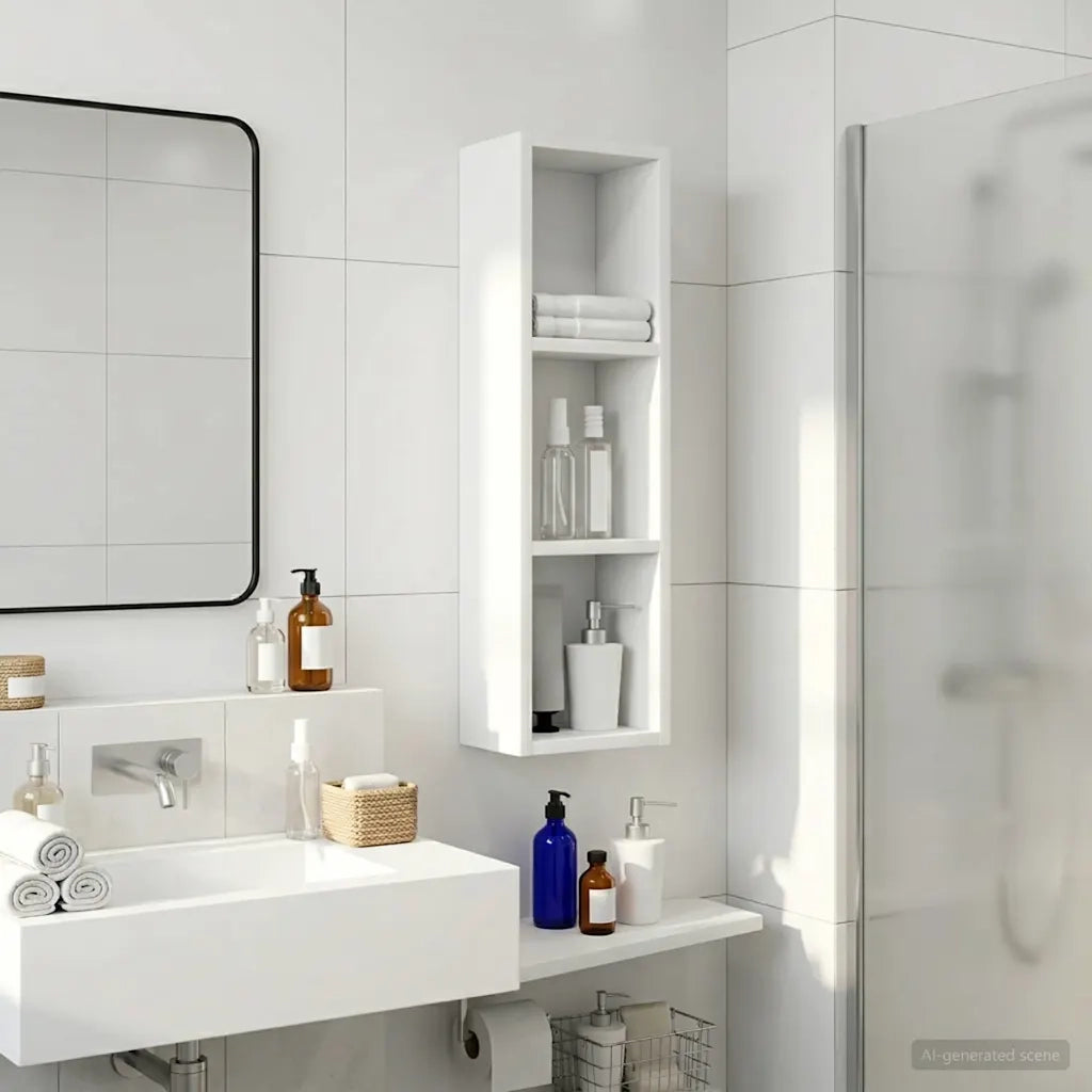 Armadio da bagno a muro con lo scaffale Bianco 20 x 14 x 70 cm 889295