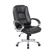 Sedia da ufficio Iolanda, Poltrona direzionale con braccioli, Sedia ergonomica da ufficio, 69x63h105/116 cm, Nero