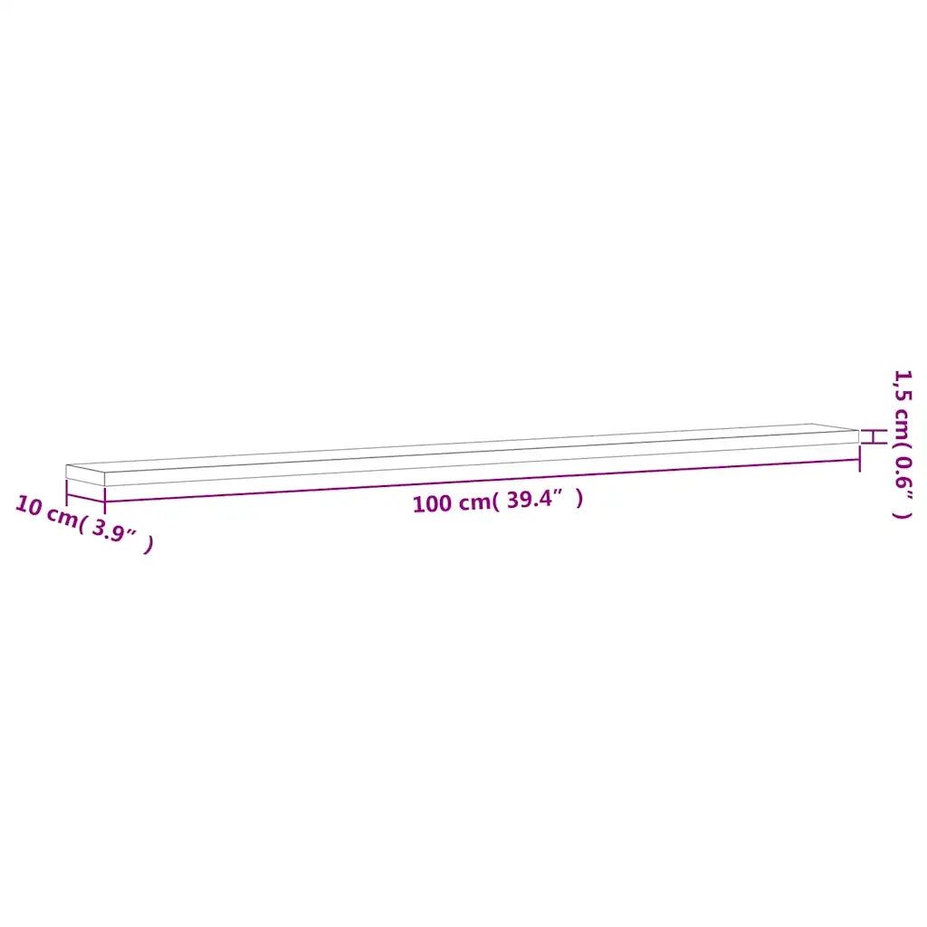 Mensole Parete 4pz Rovere Fumo 100x10x1,5 cm Legno Multistrato 838285
