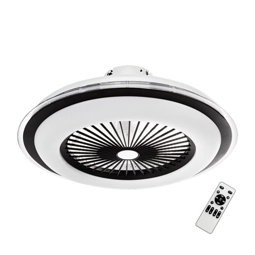 Plafoniera ventilatore Ø60 nero/bianco LED48W CCT Zephyr Milagro