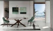 Gemini - Tavolo fisso (180 x 90 x 76 cm) in ceramica noce