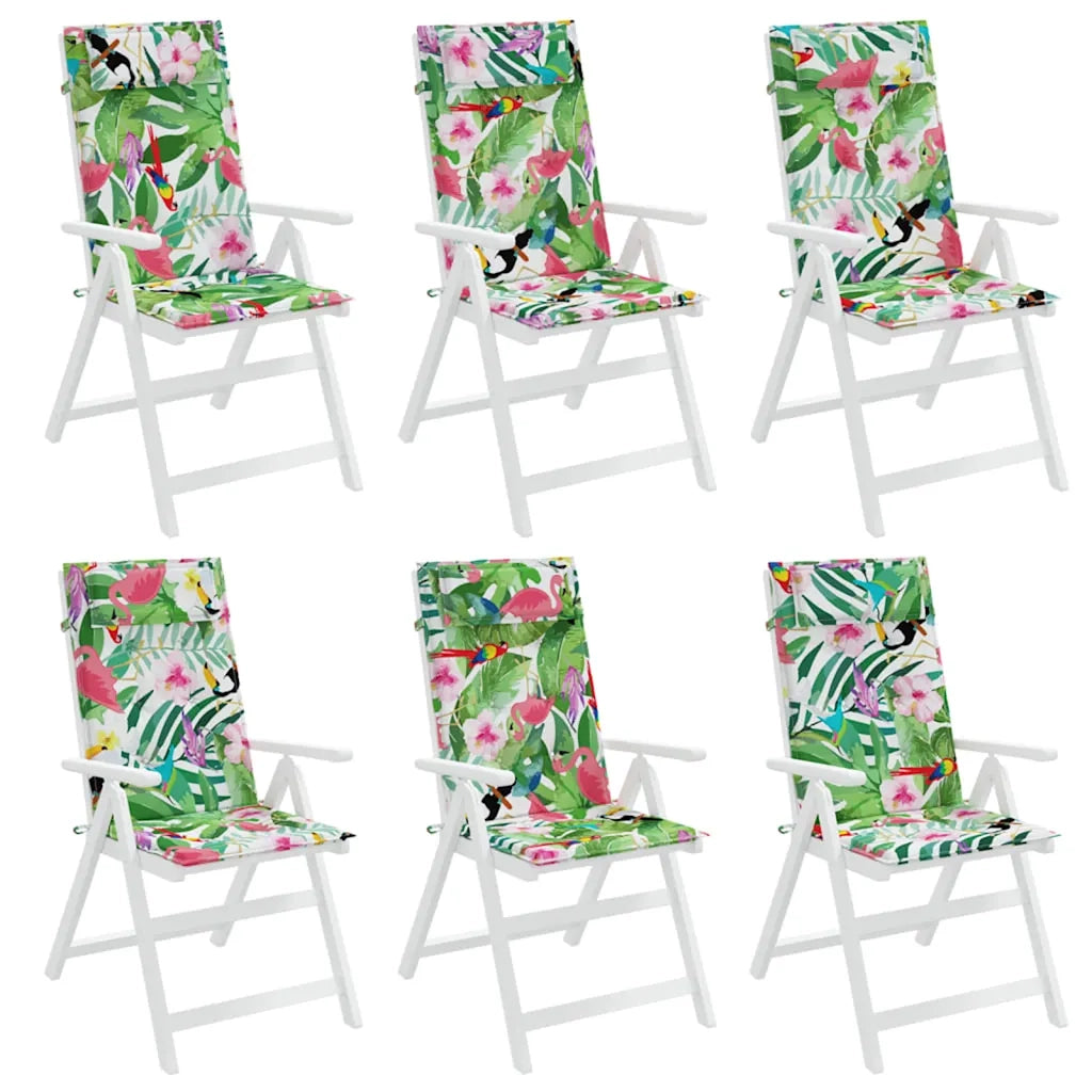 Cuscini per Sedia Schienale Alto 6pz Multicolore Tessuto Oxford