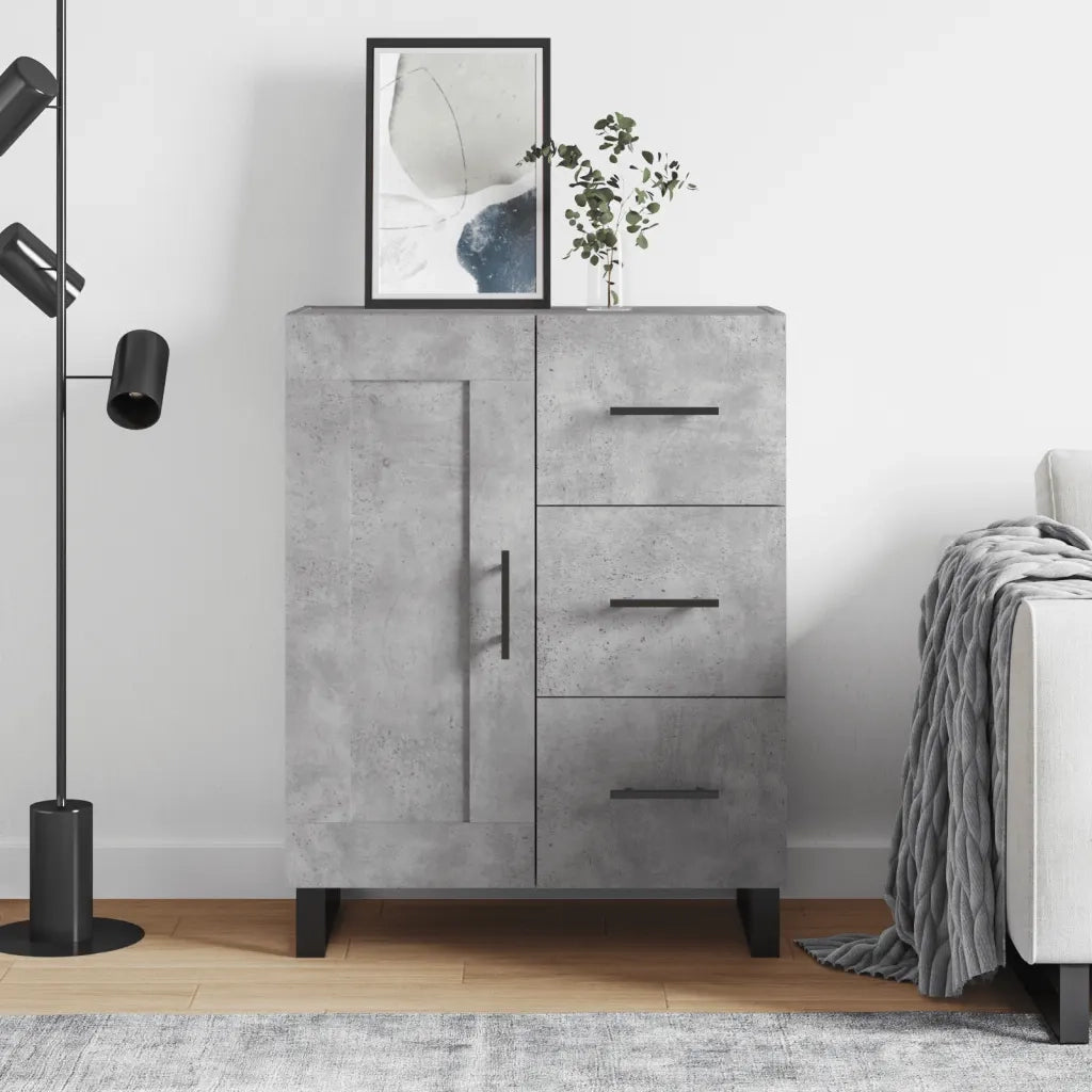 vidaXL Credenza Grigio Cemento 69,5x34x90 cm in Legno Multistrato