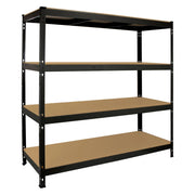 Scaffale in Acciaio Senza Bulloni Q-Rax Nero Largo 160cm per Magazzino e Box