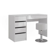 Vicco Tavolo da toeletta Bianco/bianco lucido 119.8 cm con sgabello