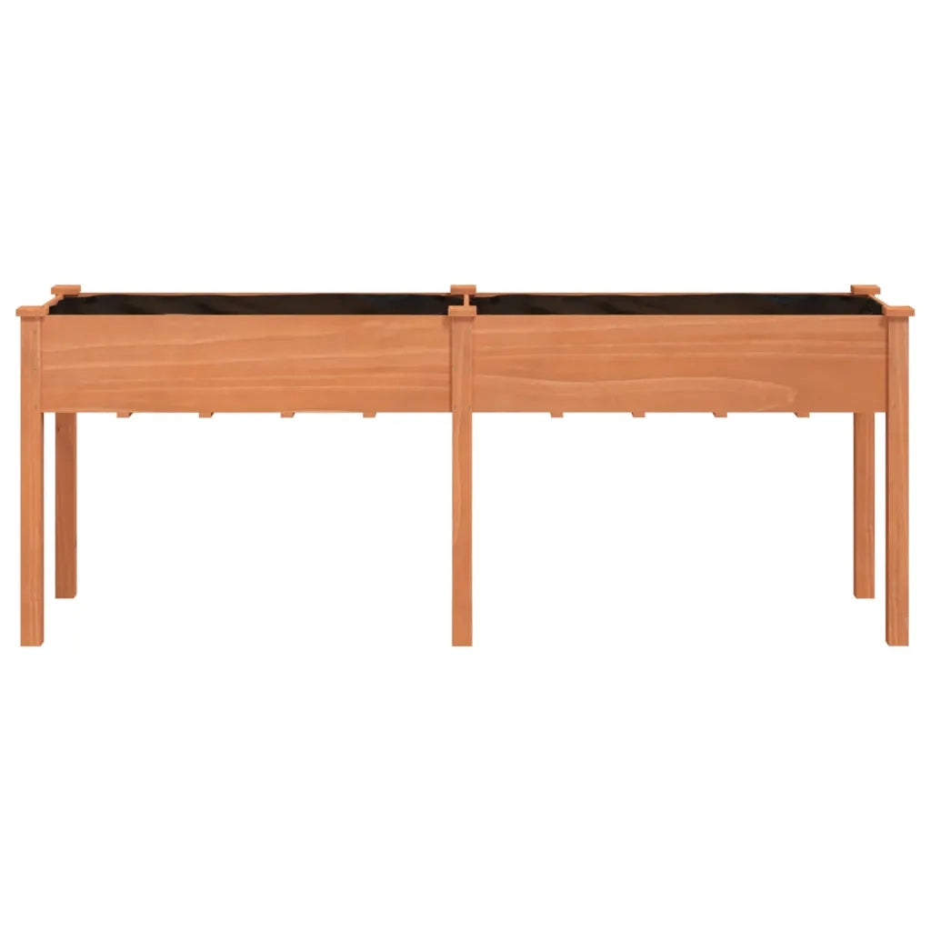 Fioriera con Fodera Marrone 203x53x76cm Legno Massello di Abete 364240