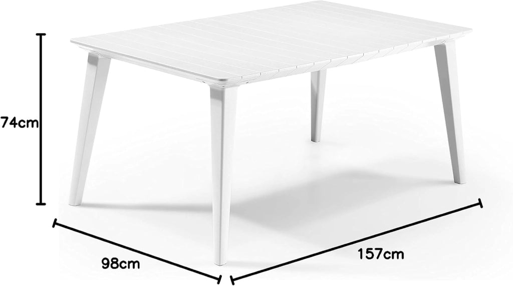 Tavolo da Giardino 157x98x74 cm in Resina Keter Lima 160 Bianco
