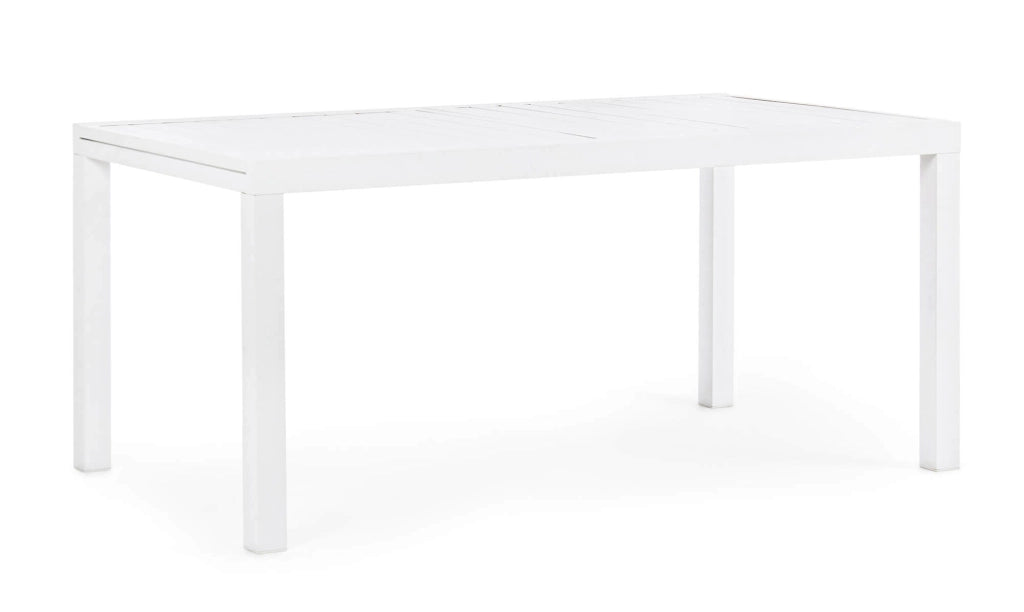 Tavolo da Giardino Allungabile 160/240x90x75 cm in Alluminio Hilde Bianco