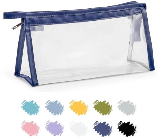 Etui trasparente marine blu, Etui estetico per signora, Borsa cosmetica, Etui, Etui per bambini, Etui per signora, Borsa scolastica universitaria, Accessori igienici e cosmetici