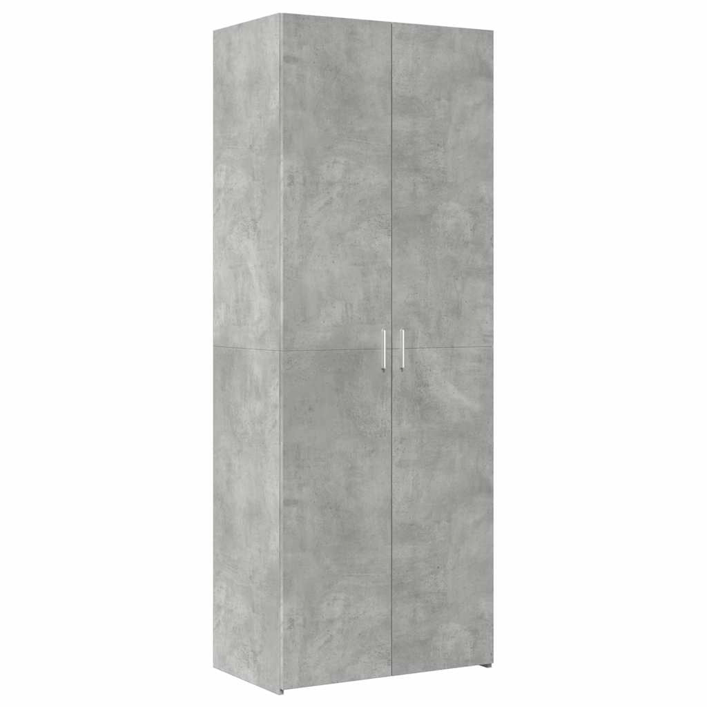 Mobile contenitore alto 70 x 42,5 x 225 cm con 8 scomparti design moderno e multifunzionale in legno composito grigio cemento 02_0055583