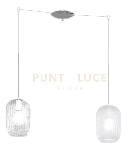 SOSPENSIONE CROMO 2 LUCI SPOSTABILE VETRI TR + BF 1181CR-S2 S-BT