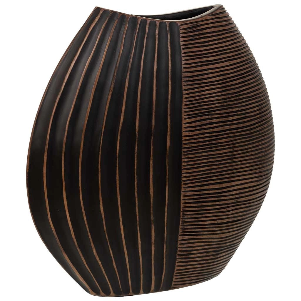 Vaso in poliresina marrone 29,5x10,5x29,5h