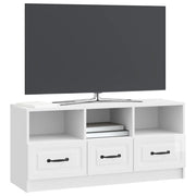 Mobile TV | Armadietto TV | Mobile Porta TV Bianco Lucido 102 x 34,5 x 47 cm Legno ingegnerizzato