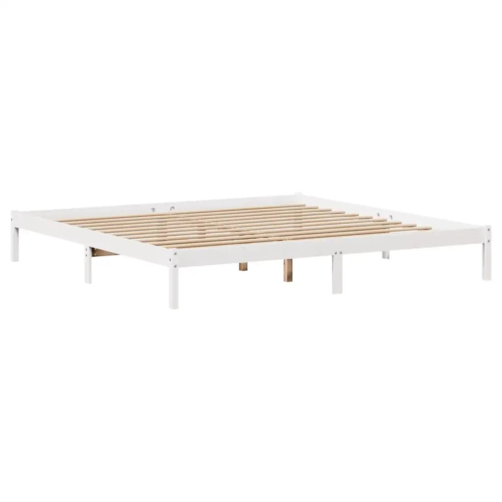 Giroletto senza Materasso Bianco 200x200 cm Legno Massello Pino 3301445