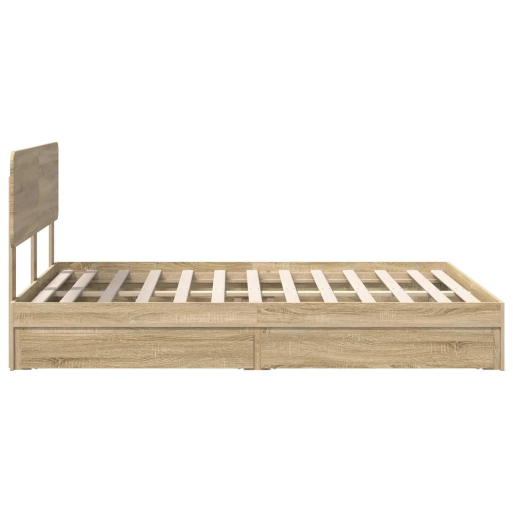 Letto con Contenitore con testiera Rovere Sonoma 140 x 190 cm 3412278