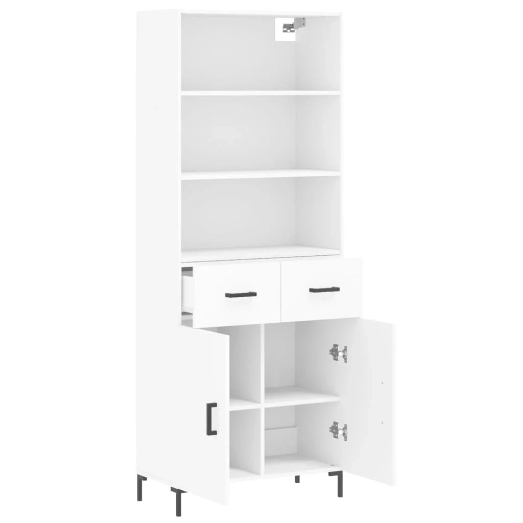 Buffet credenza cassettiera mobiletto mobile contenitore organizer cucina soggiorno salotto alto 69,5 x 34 x 180 cm legno ingegnerizzato bianco 02_0032606