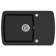 Lavello da cucina in granito vasca singola 78 x 50 cm nero 02_0002313