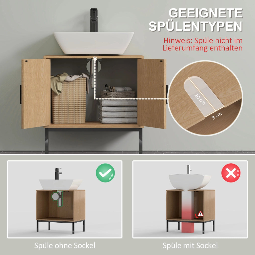 Mobiletto da bagno in stile boho con elementi in rattan ¨C zephmum ¨C bianco 60x30x50