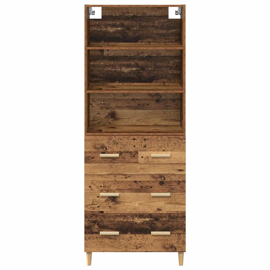 Credenza | Madia | Buffet da pranzo | Armadio da pranzo Legno vecchio 69,5 x 32,5 x 180 cm Legno multistrato