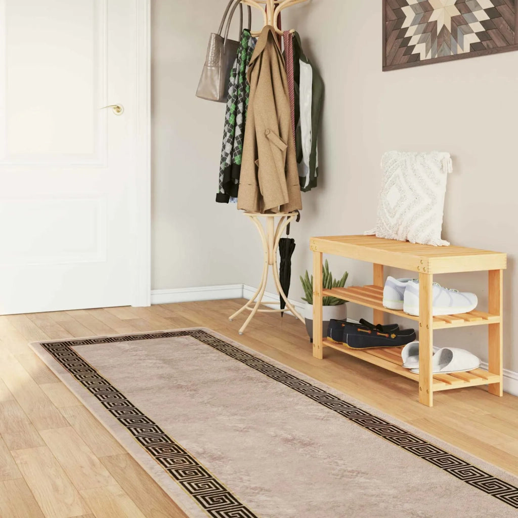 Runner Tappeto MARSA Nero 80 x 400 cm Poliestere e PVC